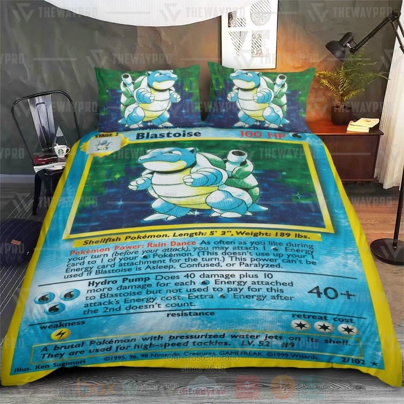 Anime Pokemon Blastoise Card Custom Bedding Set 1
