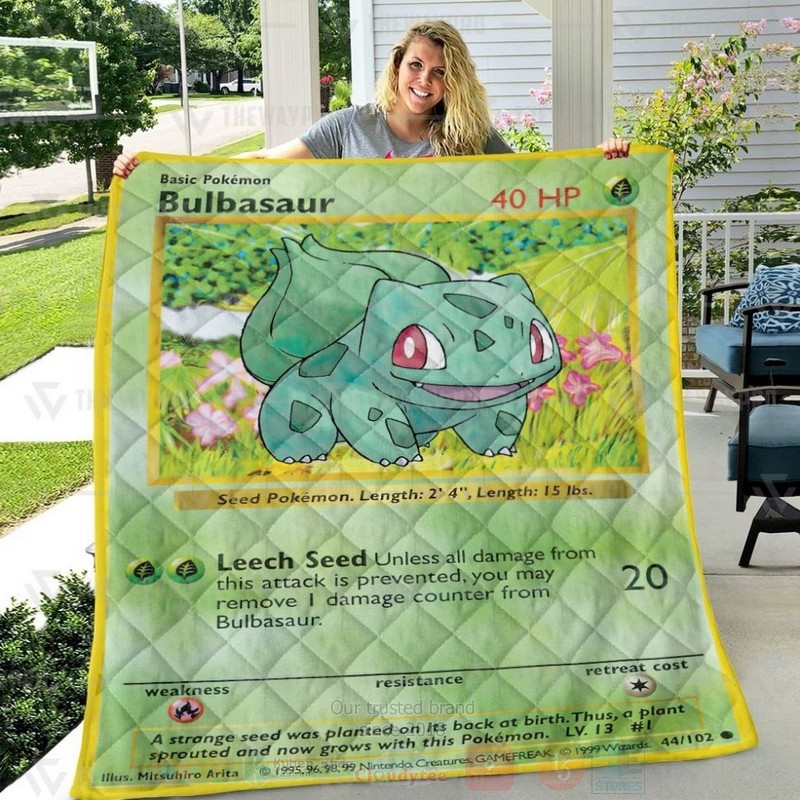 Anime Pokemon Bulbasaur Custom Quilt 1