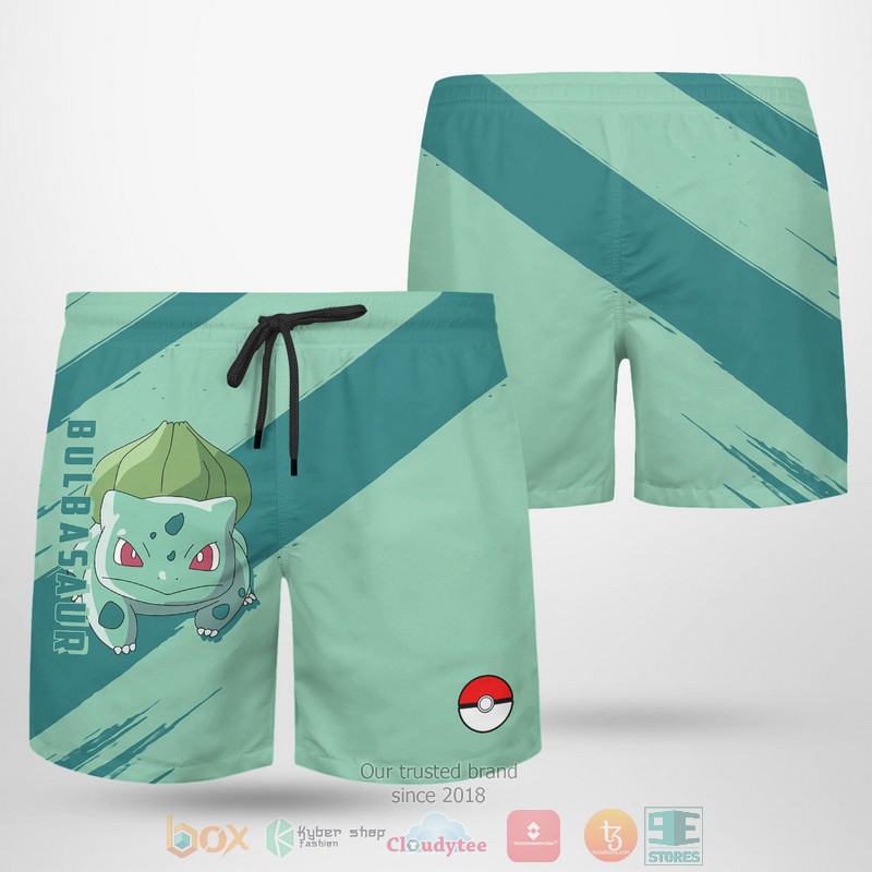 NEW Anime Pokemon Bulbasaur Men Shorts 3 Anime Pokemon Bulbasaur Men Shorts 1 2