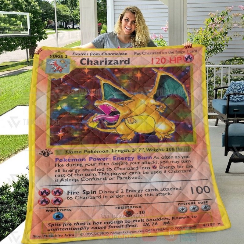 Anime Pokemon Charizard Card Custom Quilt 1