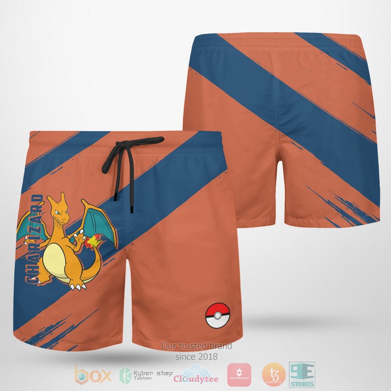 NEW Anime Pokemon Charizard Men Shorts 3 Anime Pokemon Charizard Men Shorts 1 2