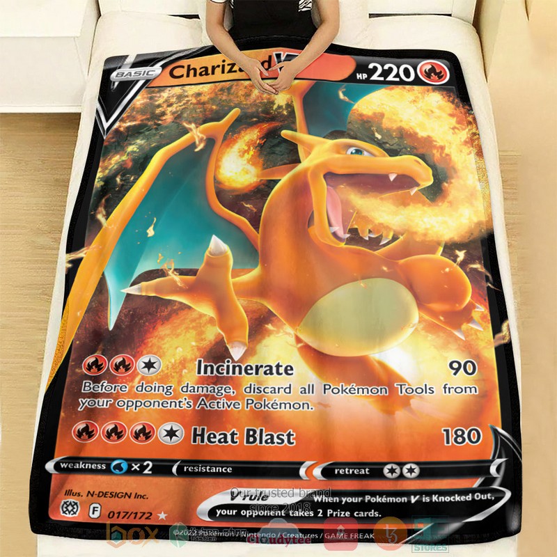 Anime Pokemon Charizard V 2022 Soft Blanket 1