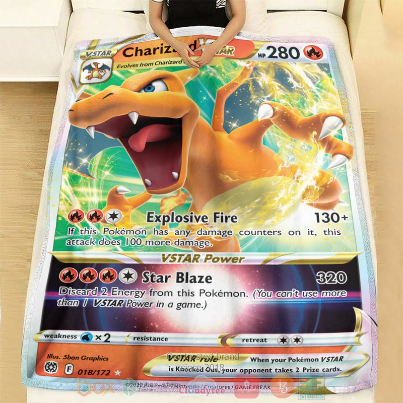 Anime Pokemon Charizard Vstar 2022 Soft Blanket 1