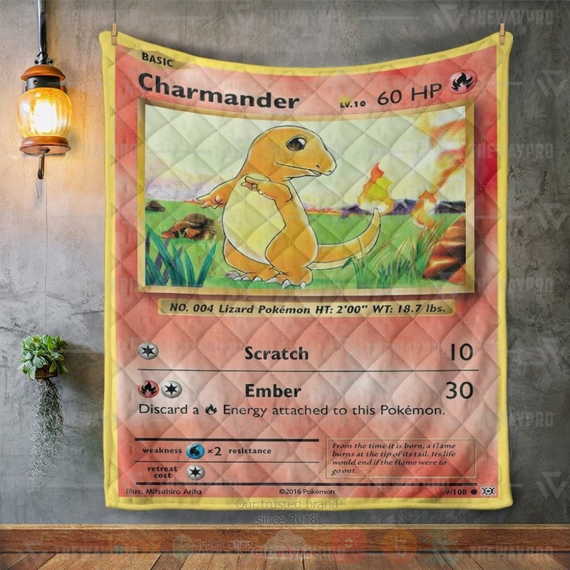 Anime Pokemon Charmander Custom Quilt 1