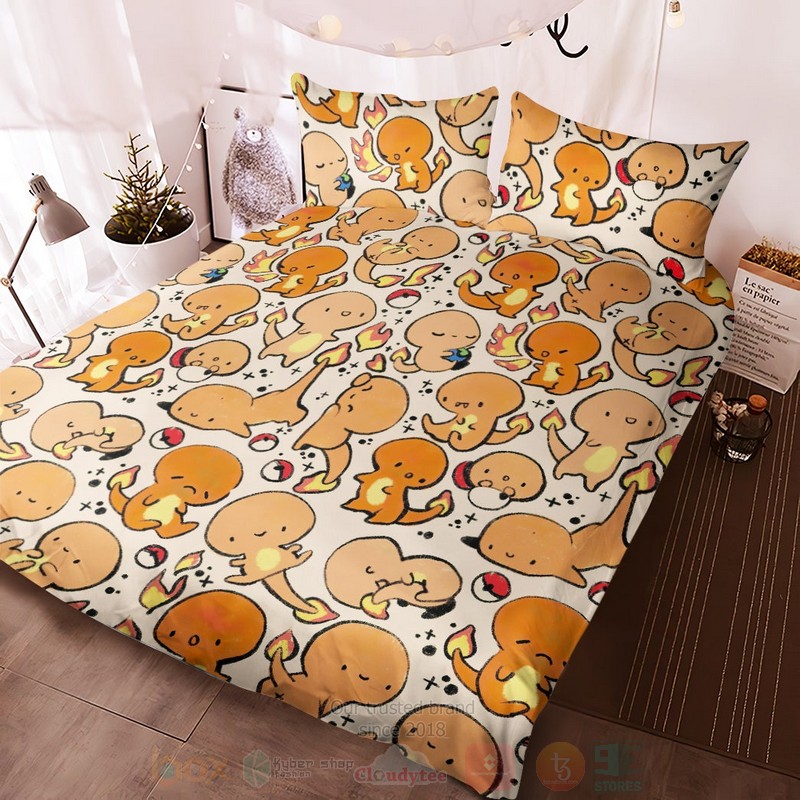 Anime Pokemon Charmander Pattern Custom Bedding Set 1