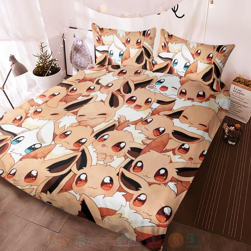 Anime Pokemon Cute Eevee Custom Bedding Set 1