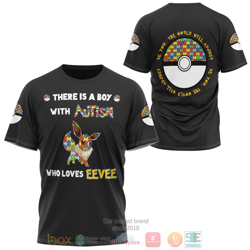 Anime Pokemon Eevee Autism 3D T Shirt