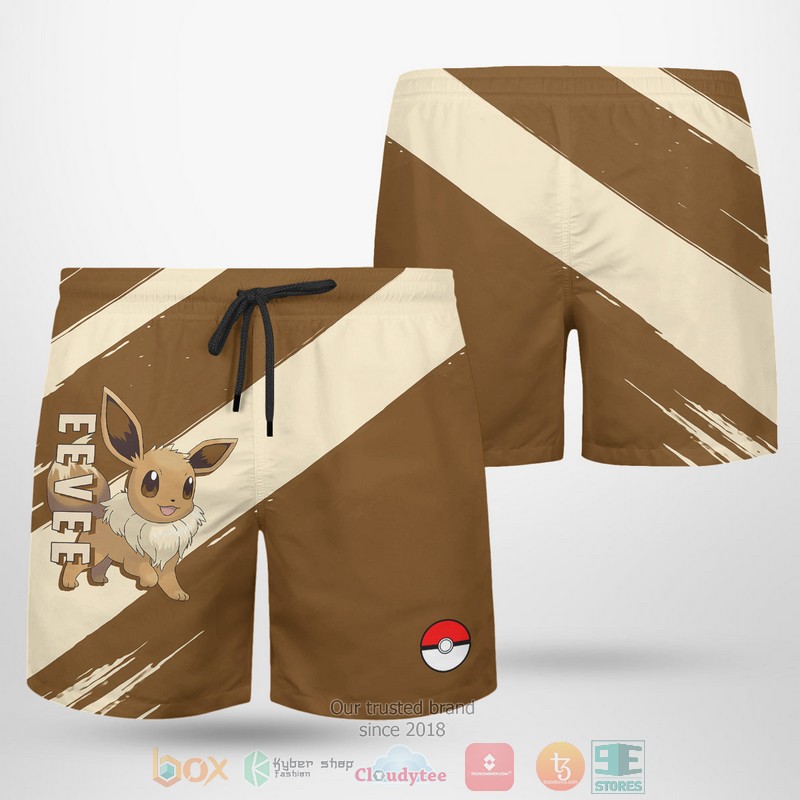 NEW Anime Pokemon Eevee Men Shorts 3 Anime Pokemon Eevee Men Shorts 1 2