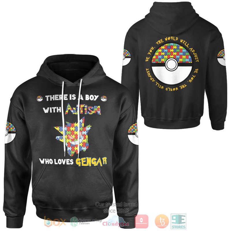 Anime Pokemon Gengar Autism 3D Hoodie