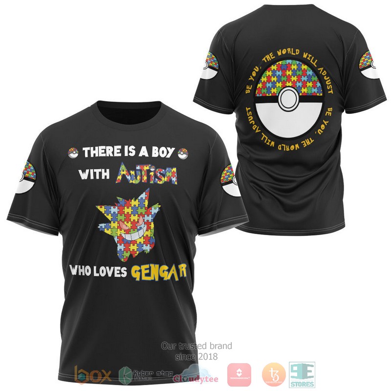 Anime Pokemon Gengar Autism 3D T Shirt