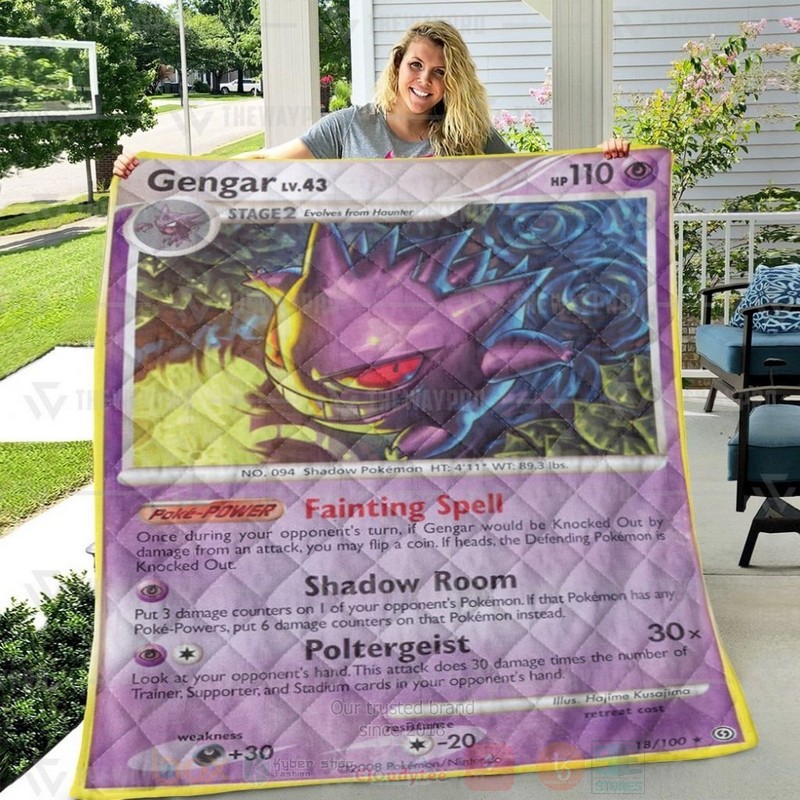 Anime Pokemon Gengar Stormfront Custom Quilt 1