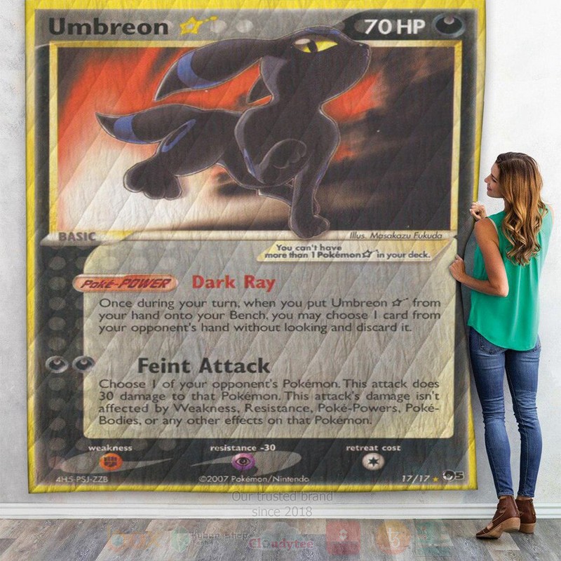 Anime Pokemon Gold Star Umbreon Custom Quilt