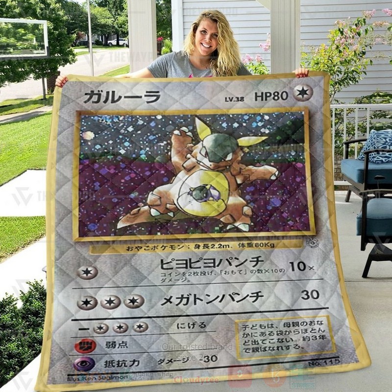 BEST Anime Pokemon Kangaskhan Parent And Child Quilted Fabric 3 Anime Pokemon Kangaskhan Parent And Child Custom Quilt 1 2