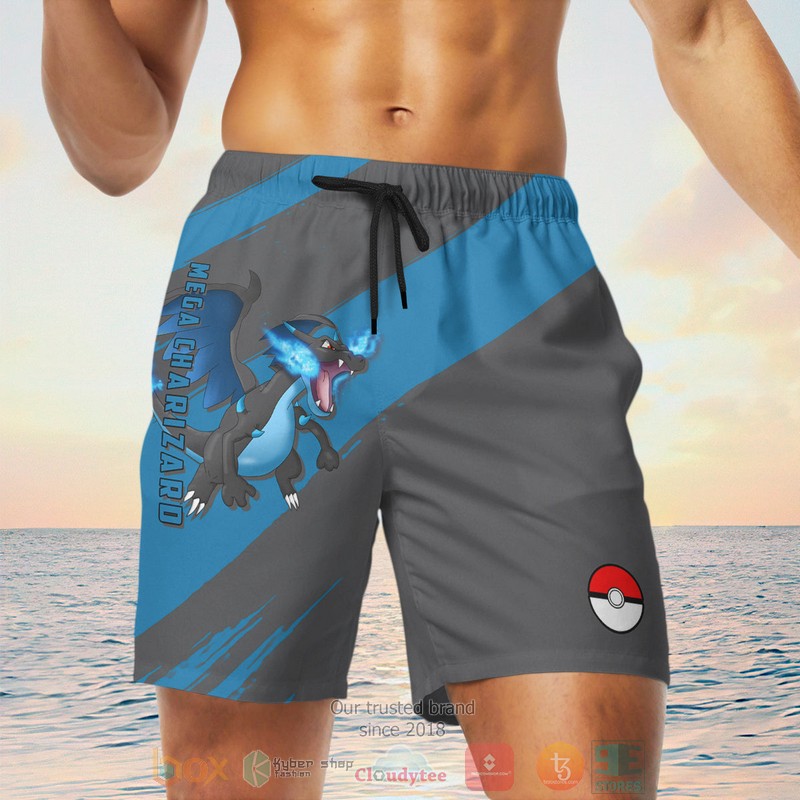Anime Pokemon Mega Charizard Men Shorts