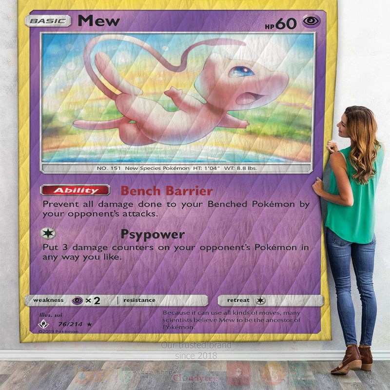 Anime Pokemon Mew Custom Quilt