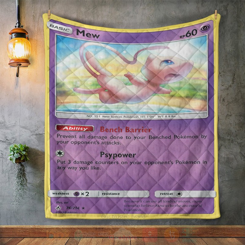 Anime Pokemon Mew Custom Quilt 1