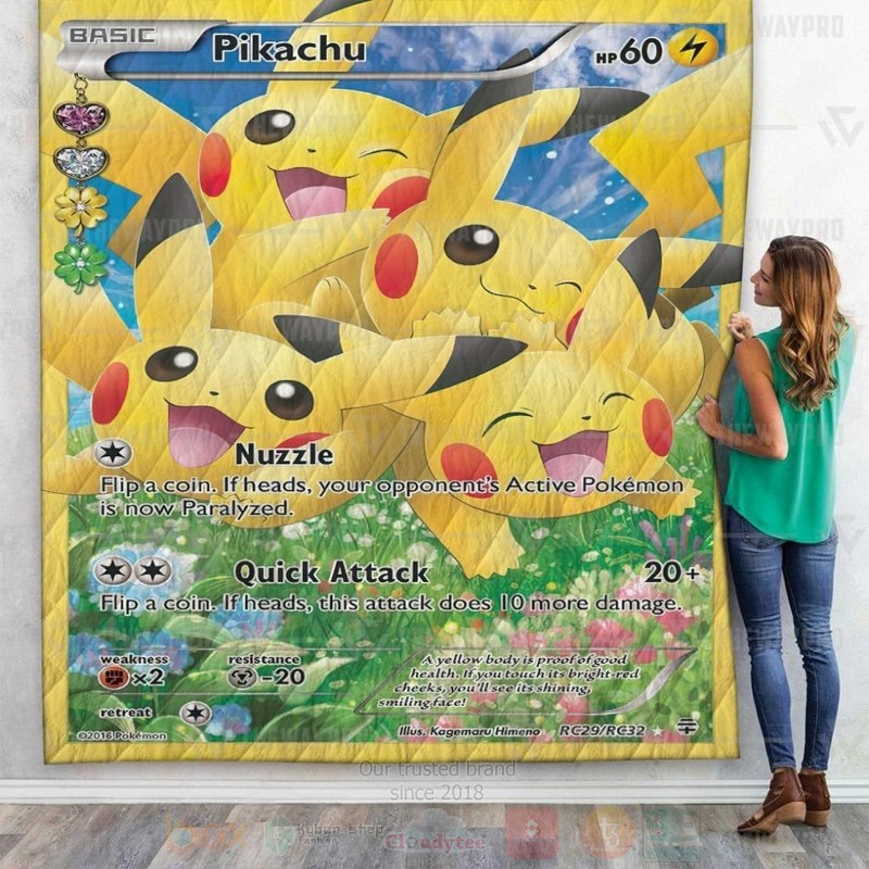 Anime Pokemon Pikachu Generations Custom Quilt