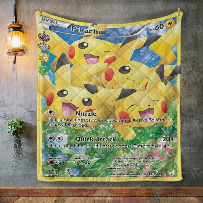Anime Pokemon Pikachu Generations Custom Quilt 1