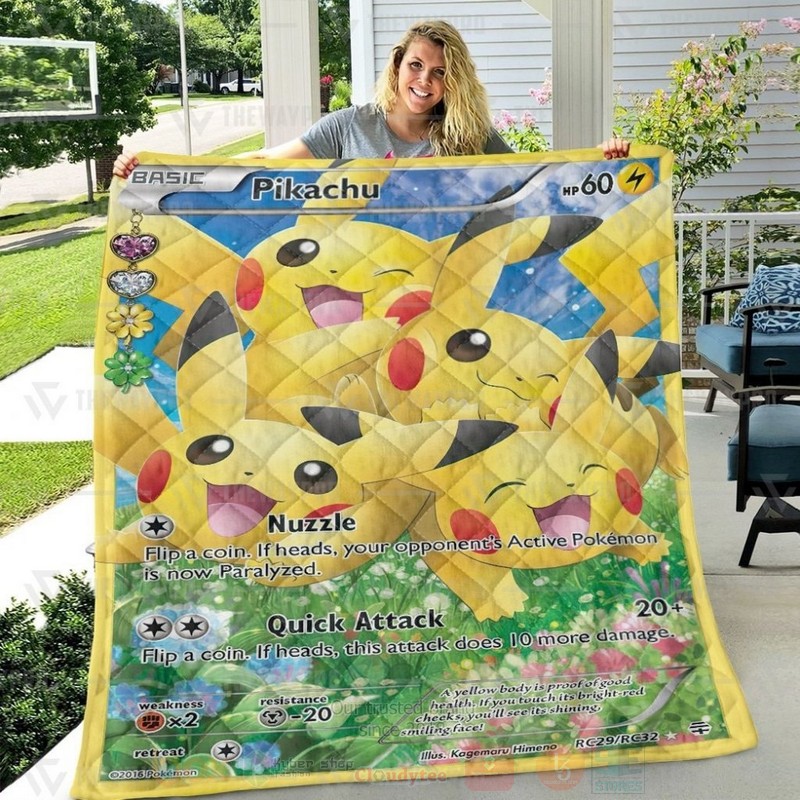 BEST Anime Pokemon Pikachu Generations Quilted Fabric 4 Anime Pokemon Pikachu Generations Custom Quilt 1 2 3