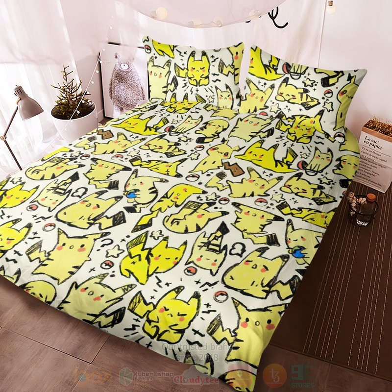 Anime Pokemon Pikachu Pattern Custom Bedding Set 1