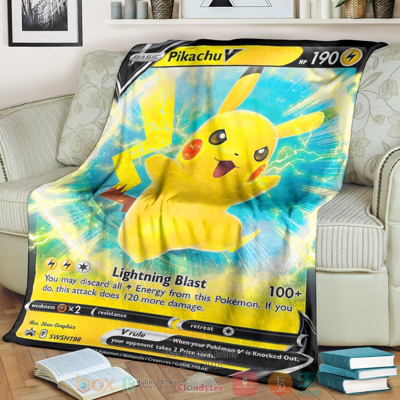 Anime Pokemon Pikachu V 2022 Soft Blanket