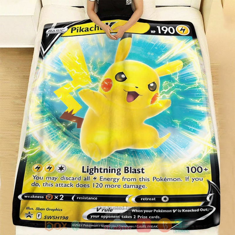 Anime Pokemon Pikachu V 2022 Soft Blanket 1