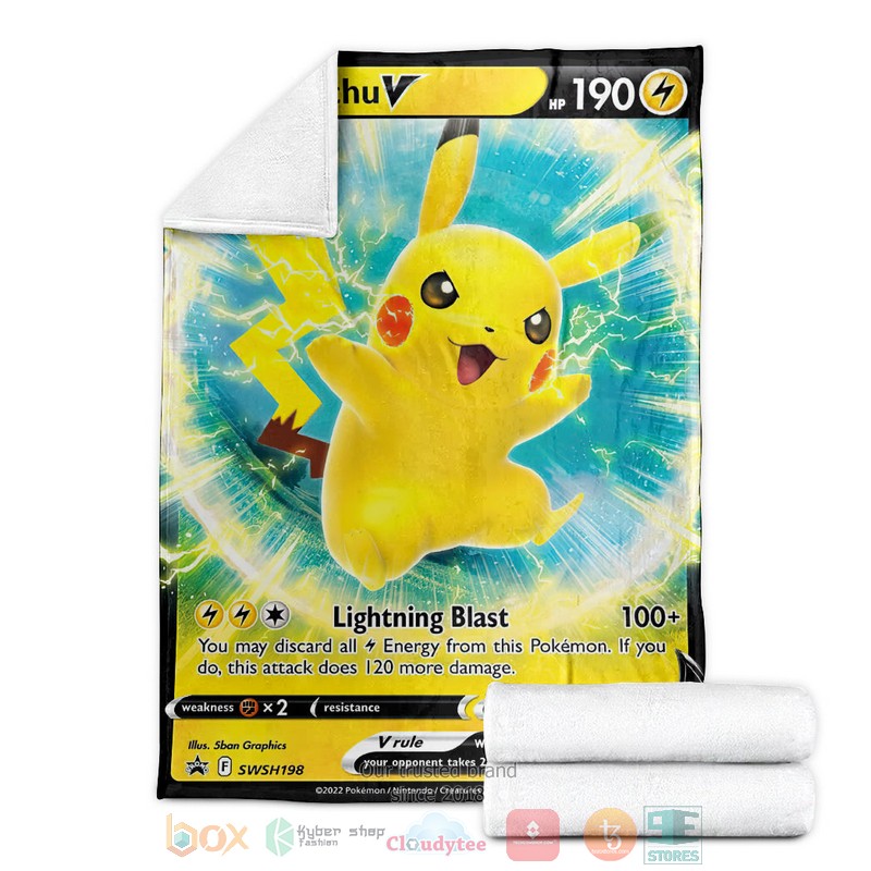 NEW Anime Pokemon Pikachu V 2022 Fleece Blanket 3 Anime Pokemon Pikachu V 2022 Soft Blanket 1 2