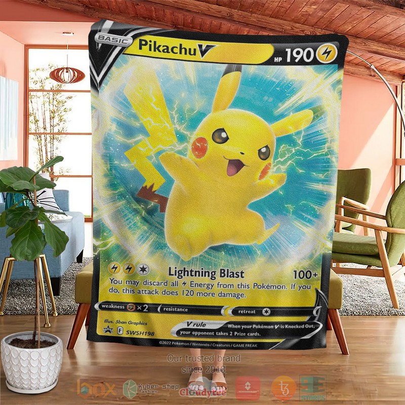 NEW Anime Pokemon Pikachu V 2022 Fleece Blanket 4 Anime Pokemon Pikachu V 2022 Soft Blanket 1 2 3