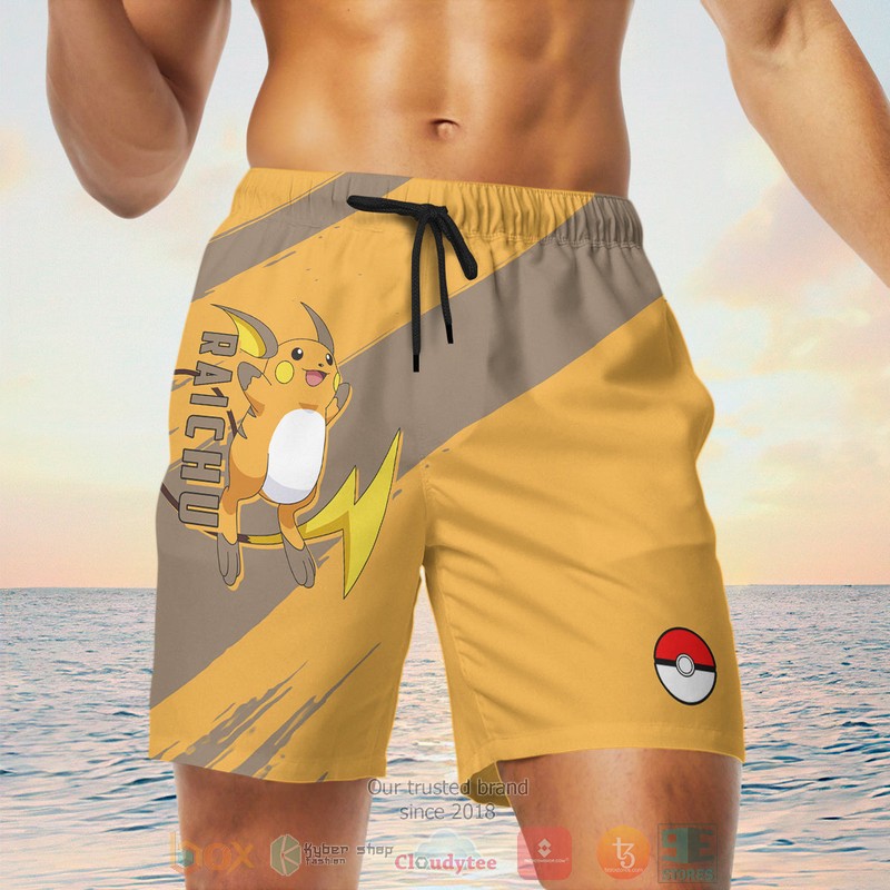 Anime Pokemon Raichu Men Shorts