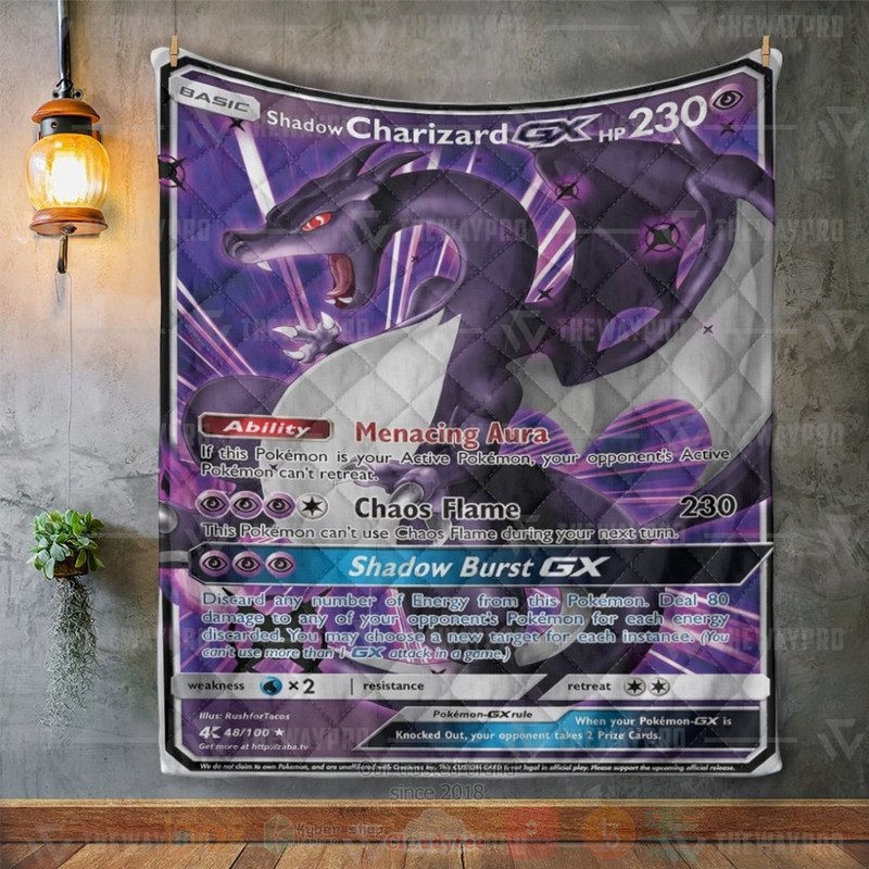Anime Pokemon Shadow Charizard Custom Quilt 1