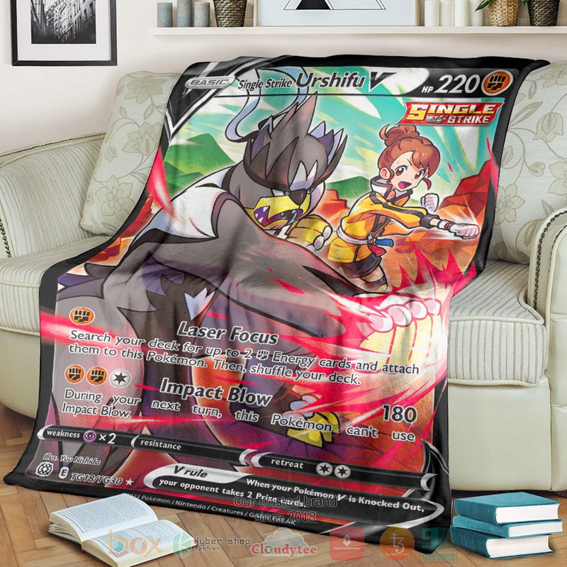 Anime Pokemon Single Strike Urshifu V 2022 Soft Blanket