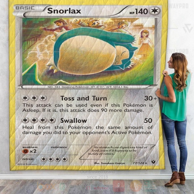 Anime Pokemon Snorlax Custom Quilt
