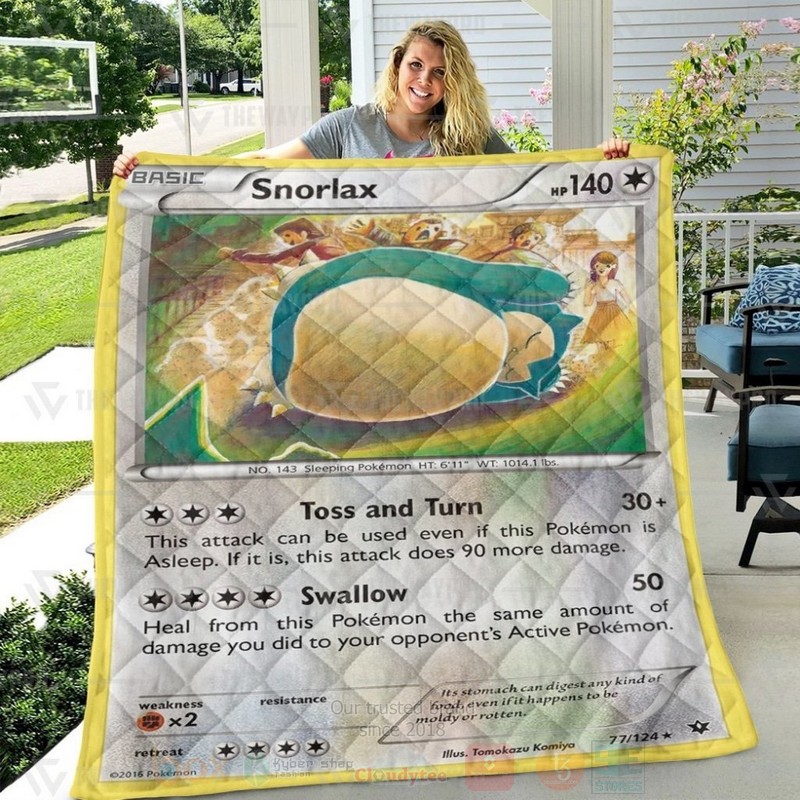 BEST Anime Pokemon Snorlax Quilted Fabric 4 Anime Pokemon Snorlax Custom Quilt 1 2 3