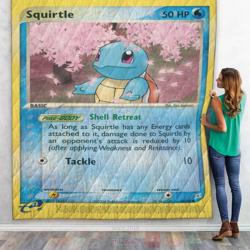 Anime Pokemon Squirtle Team Magma vs Team Aqua Custom Quilt