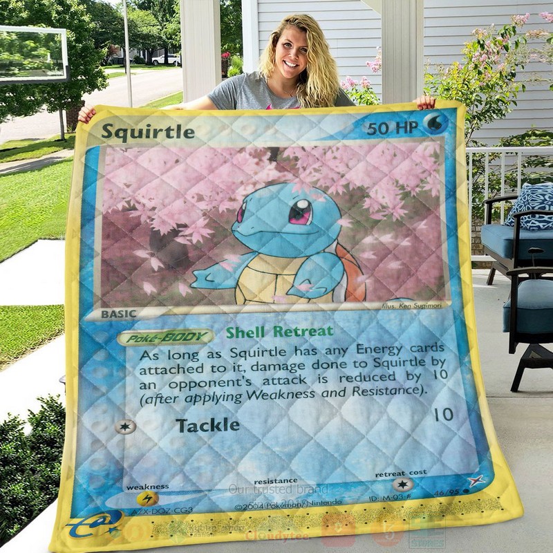 Anime Pokemon Squirtle Team Magma vs Team Aqua Custom Quilt 1
