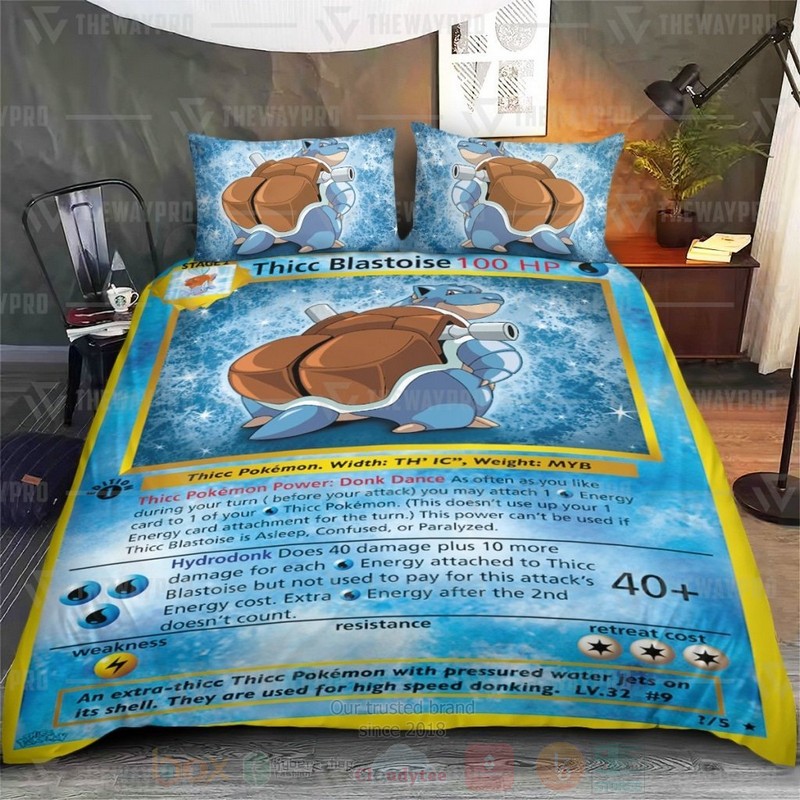 Anime Pokemon Thicc Blastoise Custom Bedding Set 1