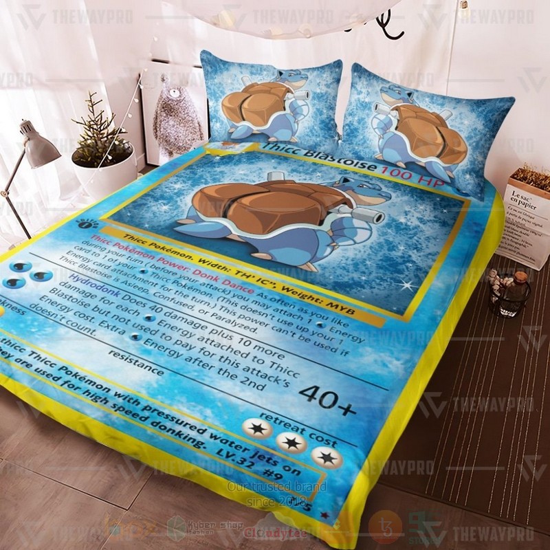BEST Anime Pokemon Thicc Blastoise Duvet Cover Bed Sets 3 Anime Pokemon Thicc Blastoise Custom Bedding Set 1 2