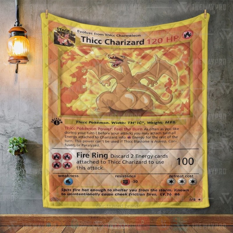 Anime Pokemon Thicc Charizard Custom Quilt 1