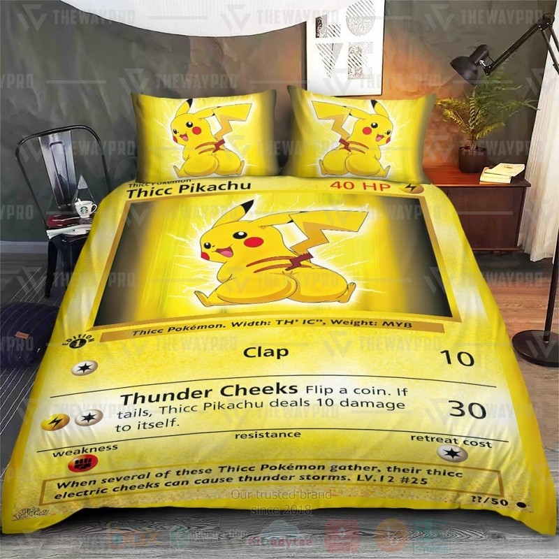 Anime Pokemon Thicc Pikachu Custom Bedding Set 1