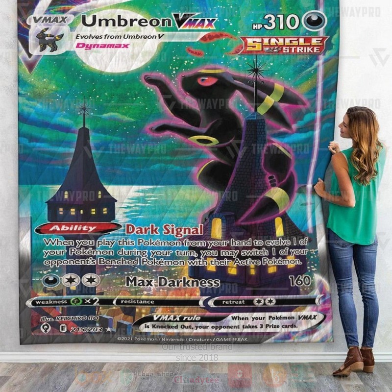 Anime Pokemon Umbreon VMAX Evolving Skies Custom Quilt