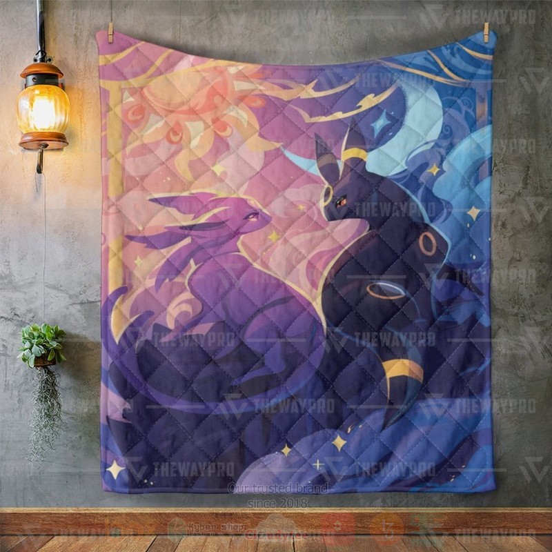 Anime Pokemon Umbreon and Espeon Custom Quilt 1