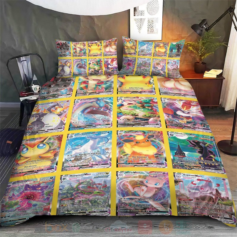 Anime Pokemon VMAX Cards Custom Custom Bedding Set 1