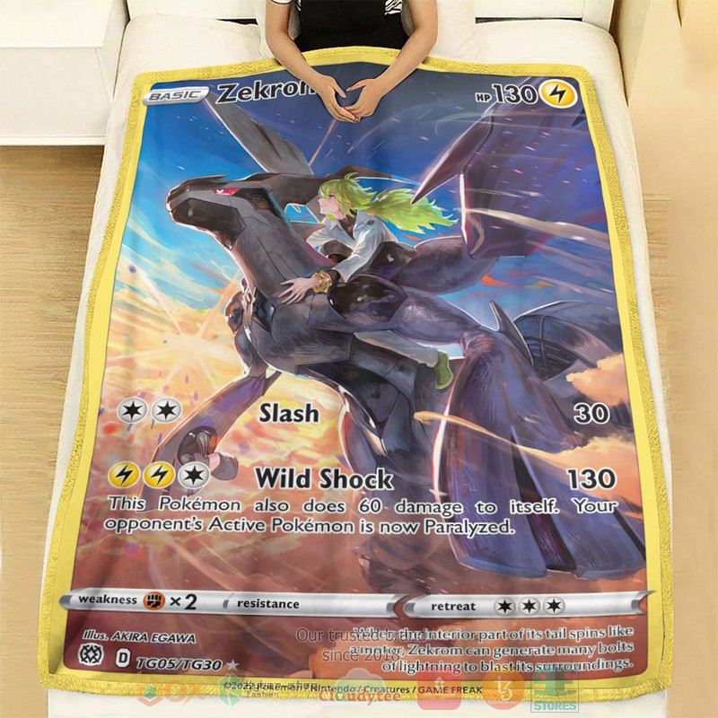 Anime Pokemon Zekrom 2022 Soft Blanket 1
