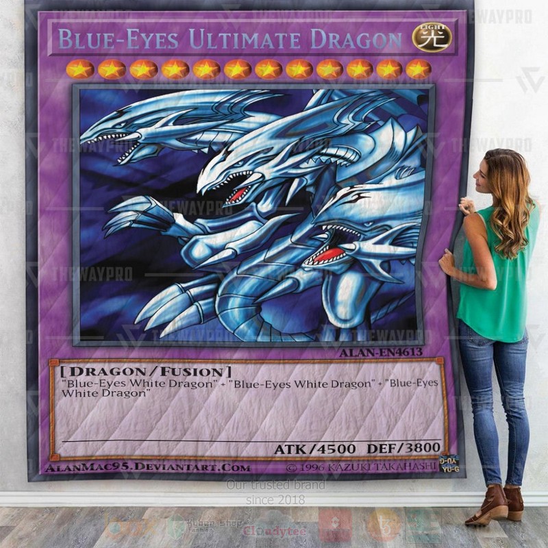Anime YGO Blue Eyes Ultimate Dragon Custom Quilt