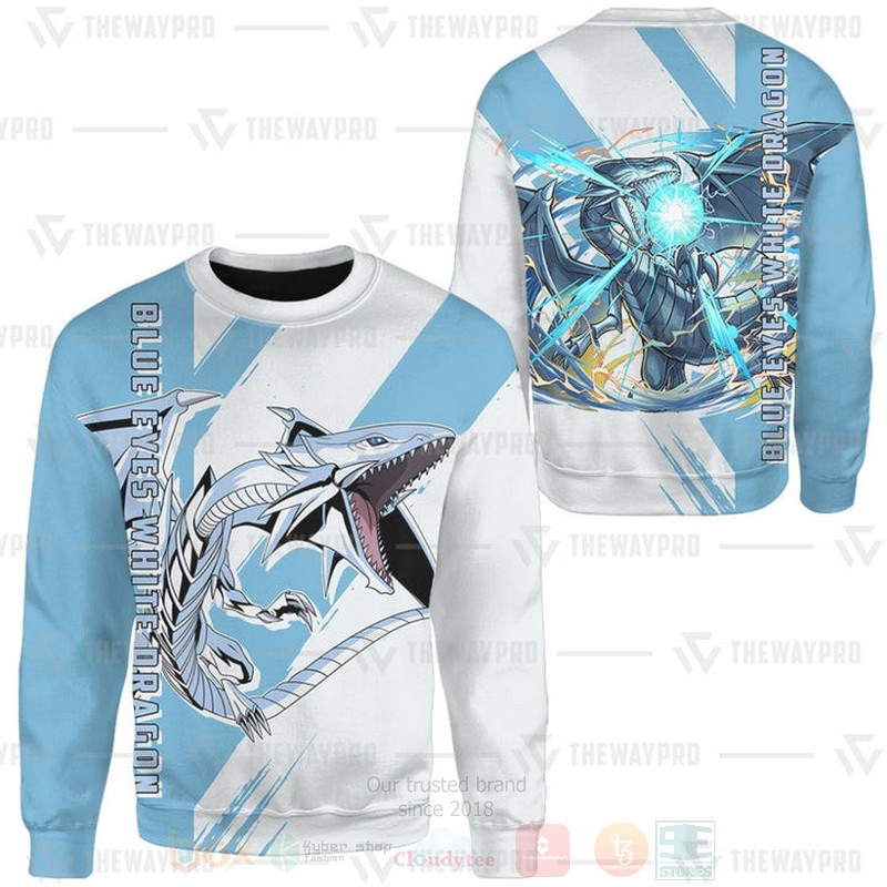 Anime YGO Blue Eyes White Dragon Custom Hoodie Shirt 1 2 3 4