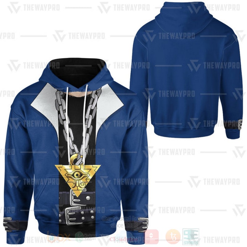 Anime YGO Yugi Muto Custom Blue Hoodie Shirt