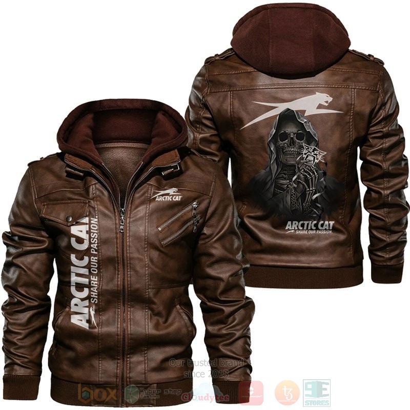 Arctic Cat Share Our Passion Skull Leather Jacket 1