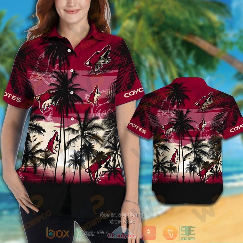 HOT Arizona Coyotes Hawaiian Shirt and shorts 3 Arizona Coyotes Hawaiian Shirt and shorts 1 2