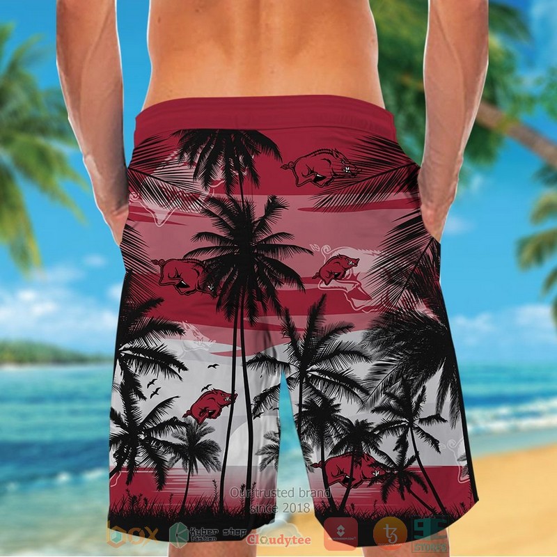 Arkansas Razorbacks Tropical Hawaiian Shirt and shorts 1 2 3 4 5