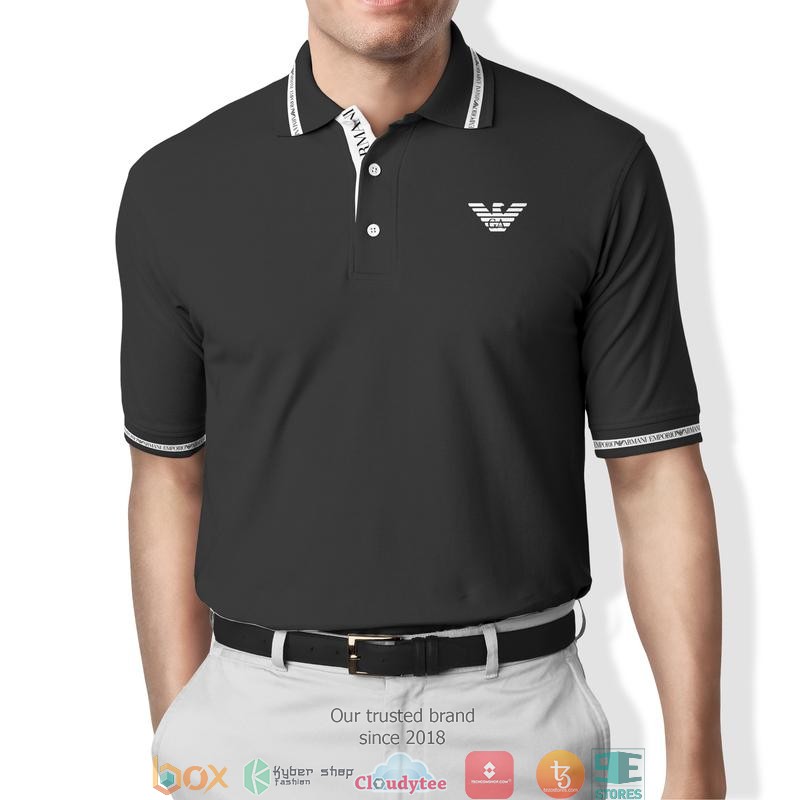 Armani Black White Polo Shirt